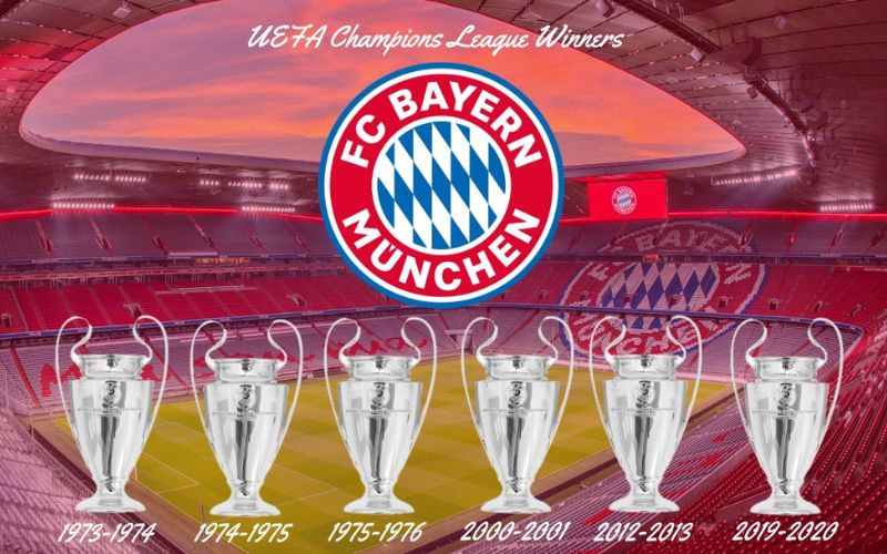  Bayern Munich với 6 lần vô địch C1/Champions League