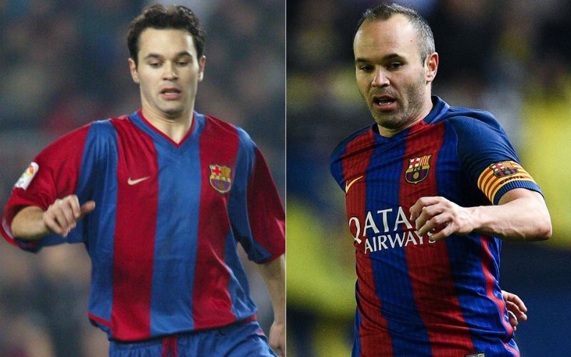 Tuổi ra mắt của Iniesta đội một Barcelona là 18 vào năm 2002